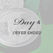 Day 4 - Australian Silver Koalas - Produced by the Perth Mint, the iconic Australian Silver Koala is struck in .999-fine Silver. Day 4 - Australian Silver Koalas - Produced by the Perth Mint, the iconic Australian Silver Koala is struck in .999-fine Silver.
